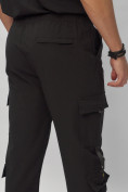 Оптом Брюки джоггеры спортивные с карманами мужские черного цвета 3073Ch в Екатеринбурге, фото 14