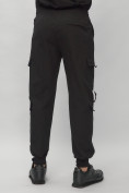 Оптом Брюки джоггеры спортивные с карманами мужские черного цвета 3073Ch в Казани, фото 9