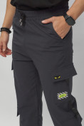 Оптом Брюки джоггеры спортивные с карманами мужские темно-серого цвета 3073TC в Екатеринбурге, фото 10