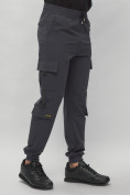 Оптом Брюки джоггеры спортивные с карманами мужские темно-серого цвета 3073TC в Казани, фото 8