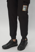 Оптом Брюки джоггеры спортивные с карманами мужские черного цвета 3075Ch в Казани, фото 13