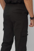 Оптом Брюки джоггеры спортивные с карманами мужские черного цвета 3075Ch в Екатеринбурге, фото 14