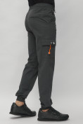 Оптом Брюки джоггеры спортивные с карманами мужские темно-серого цвета 3075TC, фото 11