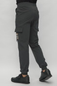 Оптом Брюки джоггеры спортивные с карманами мужские темно-серого цвета 3075TC, фото 12