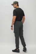 Оптом Брюки джоггеры спортивные с карманами мужские темно-серого цвета 3075TC в Казани, фото 5