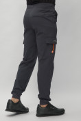 Оптом Брюки джоггеры спортивные с карманами мужские темно-синего цвета 3075TS, фото 10