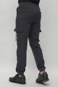 Оптом Брюки джоггеры спортивные с карманами мужские темно-синего цвета 3075TS, фото 11