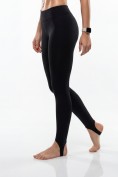Оптом Легинсы со штрипками бифлекс женские черного цвета 307_1Ch, фото 9