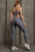 Оптом Легинсы со штрипками бифлекс женские серого цвета 307_1Sr, фото 10