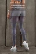 Оптом Легинсы со штрипками бифлекс женские серого цвета 307_1Sr, фото 4