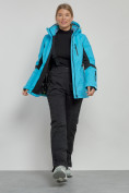 Оптом Горнолыжная куртка женская зимняя голубого цвета 3105Gl в Екатеринбурге, фото 10