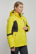 Оптом Горнолыжная куртка женская зимняя желтого цвета 3105J в Екатеринбурге, фото 2