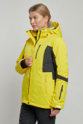 Оптом Горнолыжная куртка женская зимняя желтого цвета 3105J в Екатеринбурге, фото 3