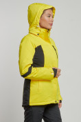 Оптом Горнолыжная куртка женская зимняя желтого цвета 3105J в Екатеринбурге, фото 5