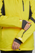Оптом Горнолыжная куртка женская зимняя желтого цвета 3105J в Екатеринбурге, фото 6