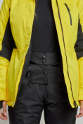 Оптом Горнолыжная куртка женская зимняя желтого цвета 3105J в Екатеринбурге, фото 8