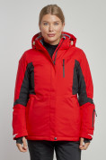 Оптом Горнолыжная куртка женская зимняя красного цвета 3105Kr в Екатеринбурге