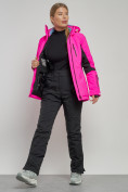 Оптом Горнолыжная куртка женская зимняя розового цвета 3105R в Екатеринбурге, фото 10