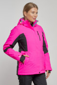 Оптом Горнолыжная куртка женская зимняя розового цвета 3105R в Екатеринбурге, фото 4