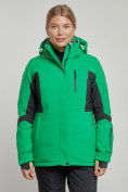 Оптом Горнолыжная куртка женская зимняя зеленого цвета 3105Z в Екатеринбурге