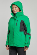 Оптом Горнолыжная куртка женская зимняя зеленого цвета 3105Z в Екатеринбурге, фото 4