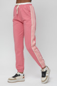 Оптом Джоггеры спортивные трикотажные женские розового цвета 311R в Казани, фото 9