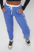 Оптом Джоггеры спортивные трикотажные женские синего цвета 311S в Екатеринбурге, фото 14