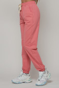 Оптом Джоггеры спортивные женские большого размера розового цвета 316R в Перми, фото 14