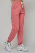 Оптом Джоггеры спортивные женские большого размера розового цвета 316R, фото 15