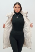 Оптом Куртка зимняя женская с капюшоном модная бежевого цвета 3193B, фото 15