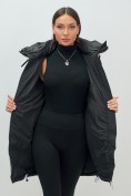 Оптом Куртка зимняя женская с капюшоном модная черного цвета 3193Ch, фото 10