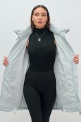Оптом Куртка зимняя женская с капюшоном модная голубого цвета 3193Gl, фото 9