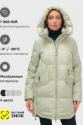 Оптом Куртка зимняя женская с капюшоном модная салатового цвета 3193Sl