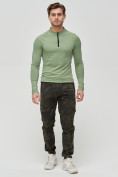Оптом Трикотажные брюки мужские хаки цвета 3201Kh в Перми