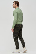 Оптом Трикотажные брюки мужские хаки цвета 3201Kh в Перми, фото 3