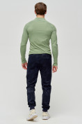Оптом Трикотажные брюки мужские темно-синего цвета 3201TS, фото 4