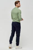 Оптом Трикотажные брюки мужские темно-синего цвета 3201TS, фото 5