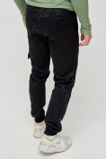 Оптом Трикотажные брюки мужские черного цвета 3201Ch, фото 7
