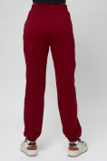 Оптом Джоггеры спортивные трикотажные женские большого размера бордового цвета 320Bo, фото 9
