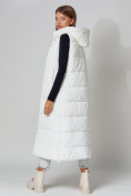 Оптом Жилет женский утепленный с капюшоном белого цвета 3305Bl в Екатеринбурге, фото 5