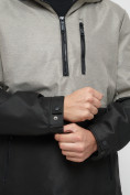 Оптом Куртка-анорак спортивная мужская бежевого цвета 3307B в Казани, фото 10