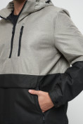 Оптом Куртка-анорак спортивная мужская бежевого цвета 3307B в Казани, фото 9