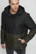 Оптом Куртка-анорак спортивная мужская черного цвета 3307Ch в Казани, фото 8