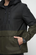 Оптом Куртка-анорак спортивная мужская черного цвета 3307Ch в Казани, фото 9