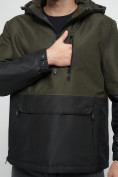 Оптом Куртка-анорак спортивная мужская цвета хаки 3307Kh в Казани, фото 10