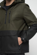 Оптом Куртка-анорак спортивная мужская цвета хаки 3307Kh в Казани, фото 9