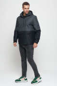 Оптом Куртка-анорак спортивная мужская темно-серого цвета 3307TC в Казани, фото 2