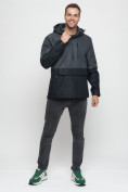 Оптом Куртка-анорак спортивная мужская темно-серого цвета 3307TC в Екатеринбурге, фото 3
