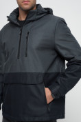 Оптом Куртка-анорак спортивная мужская темно-серого цвета 3307TC в Екатеринбурге, фото 7
