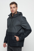 Оптом Куртка-анорак спортивная мужская темно-серого цвета 3307TC в Казани, фото 9